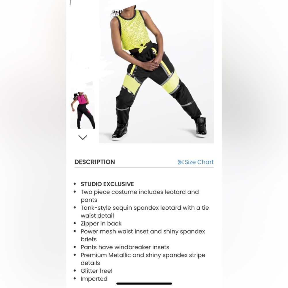 COPY - Bout it.   Yellow and black IC weissman Hip Hop dance costume